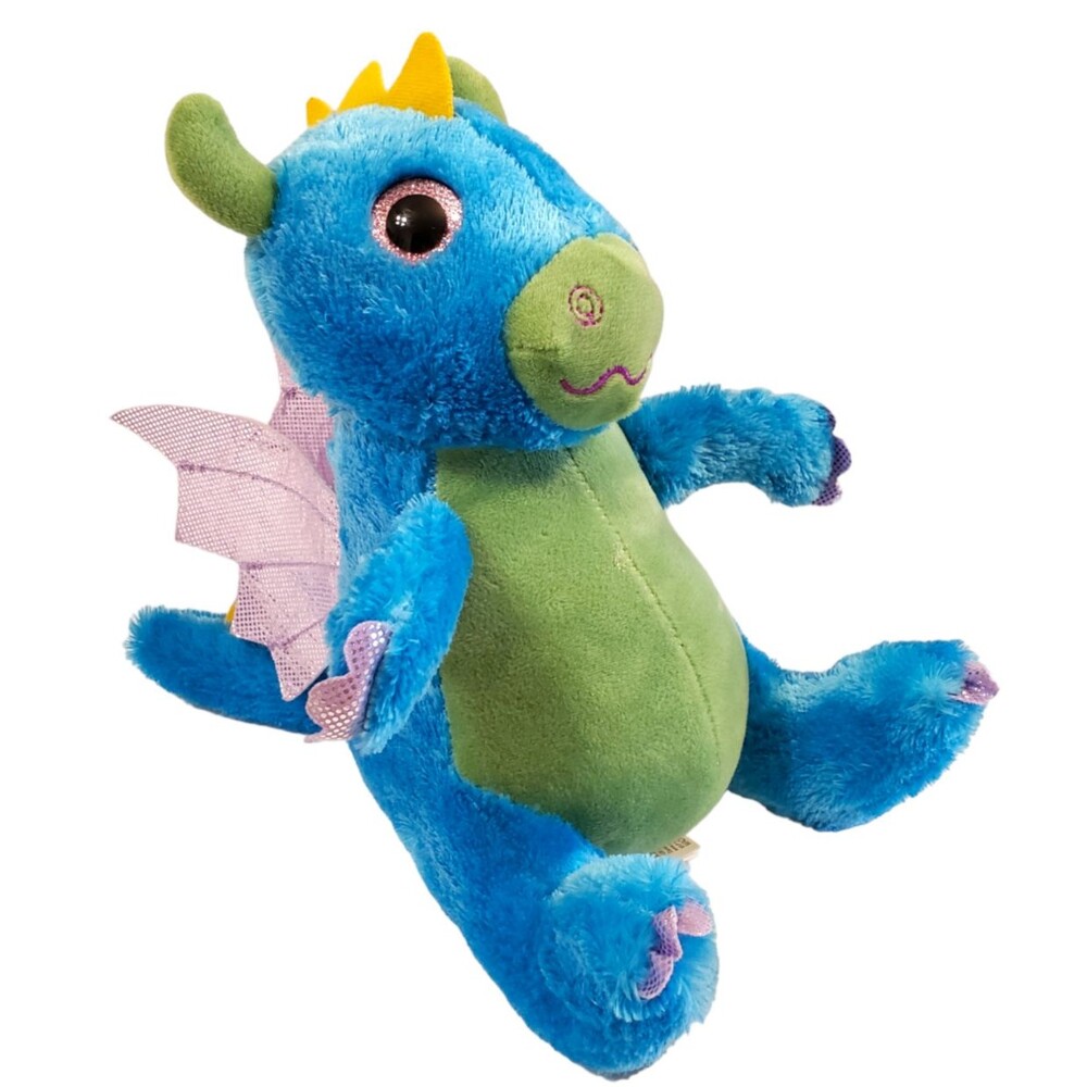 Wink-e-pedia Blue Green Dragon Purple Wings Plush Stuffed Animal Toy 9" 2019 MVP